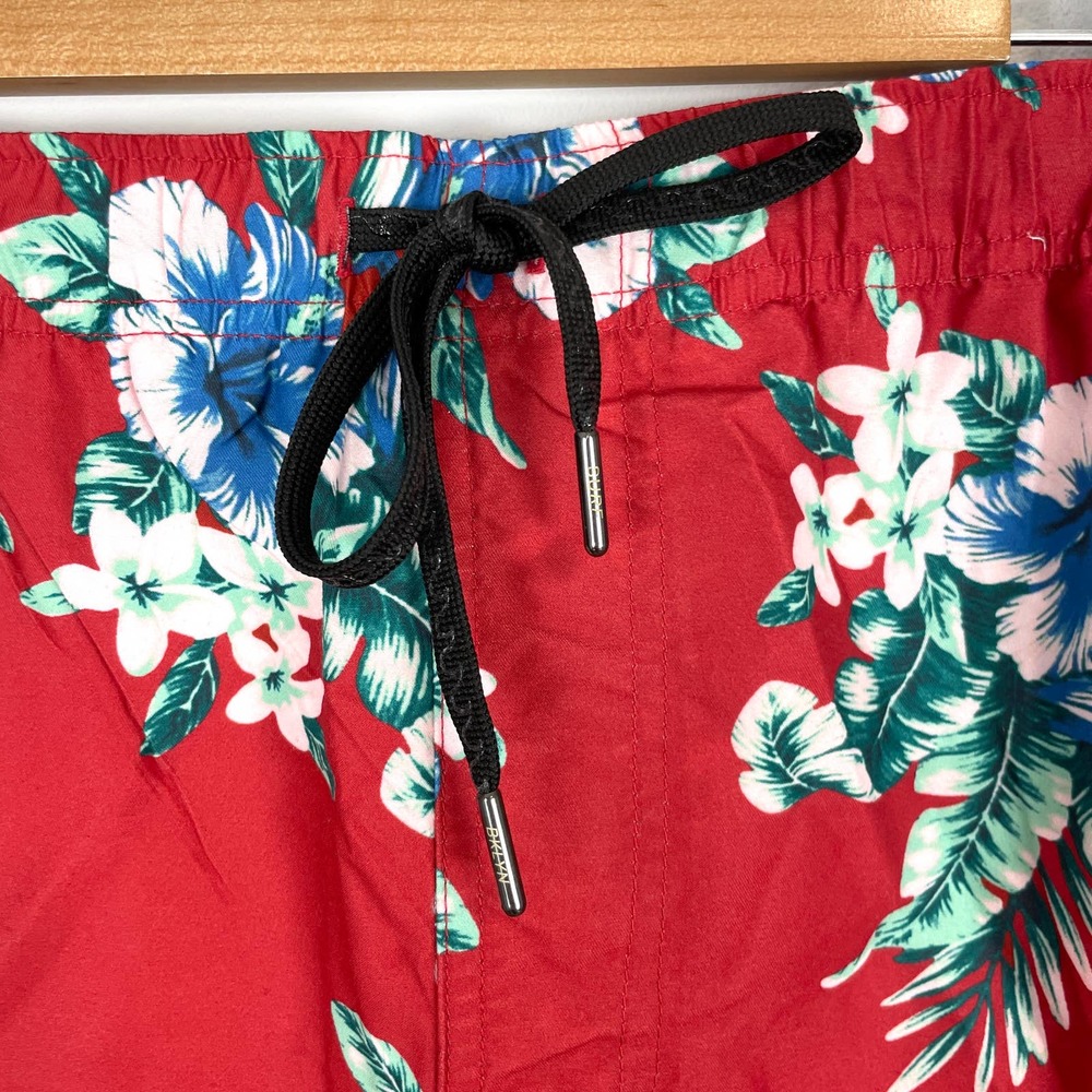 Brooklyn Surf Men's Red Floral Swim Board Shorts - Picture 4 of 11